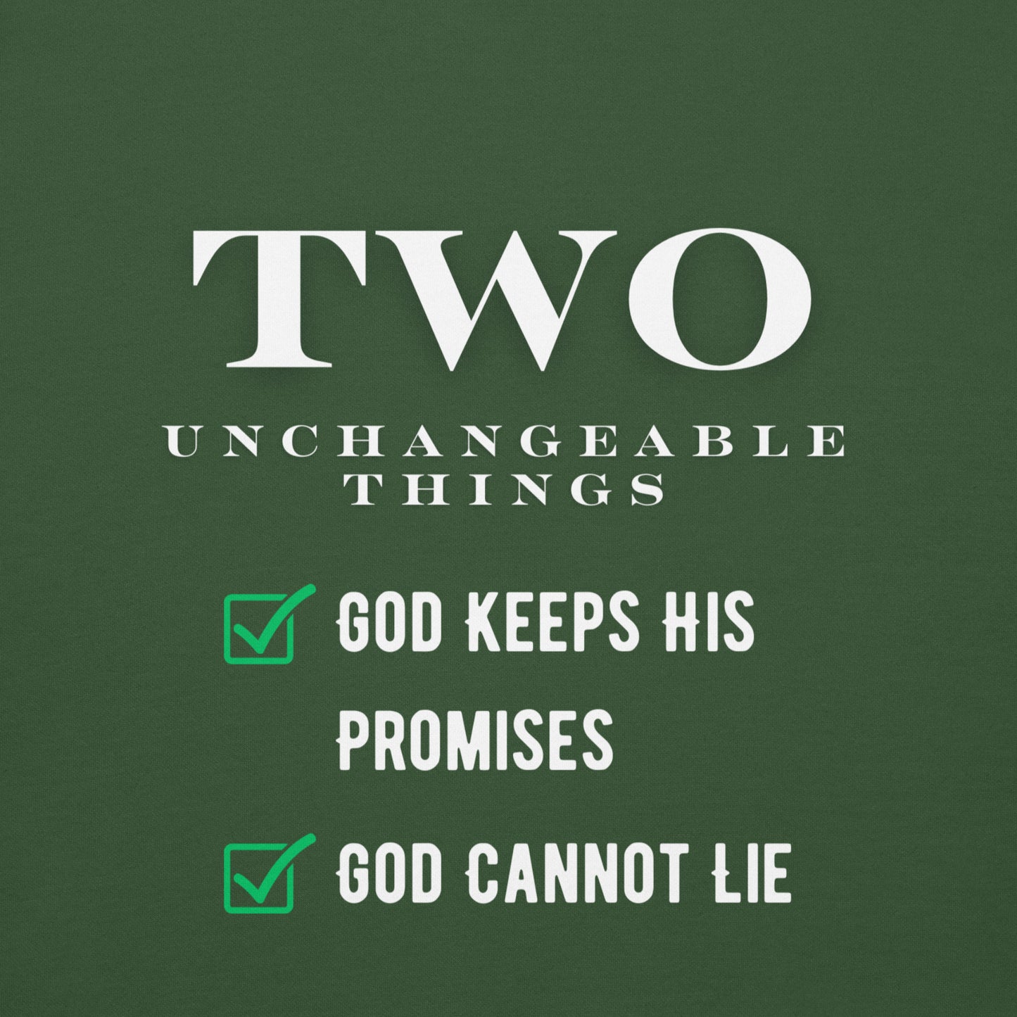 "Two Unchangeable Things" Premium Christian Hoodie