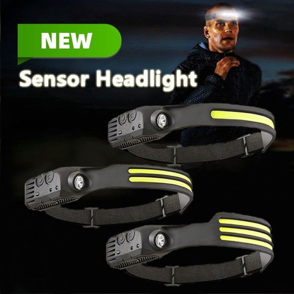 LED Induction Headlamp USB Rechargeable Waterproof