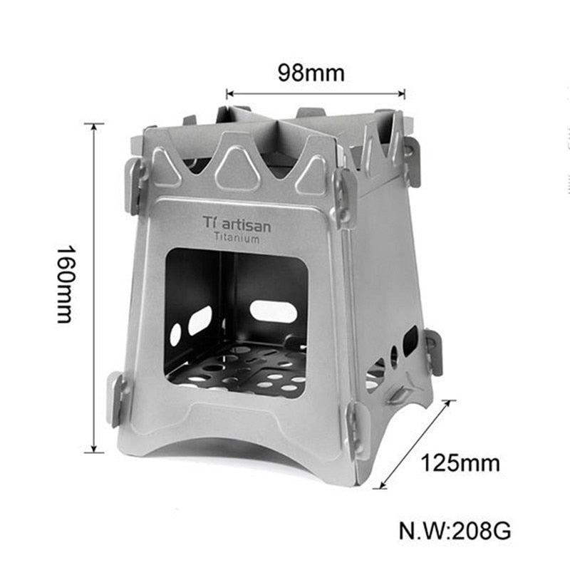 Ultralight Titanium Wood Burner Camping Stove