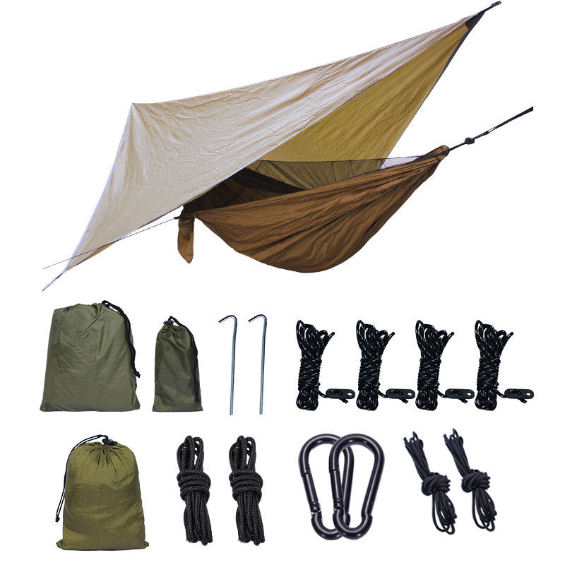 Portable Camping Hammock With Mosquito Net And Rain Fly